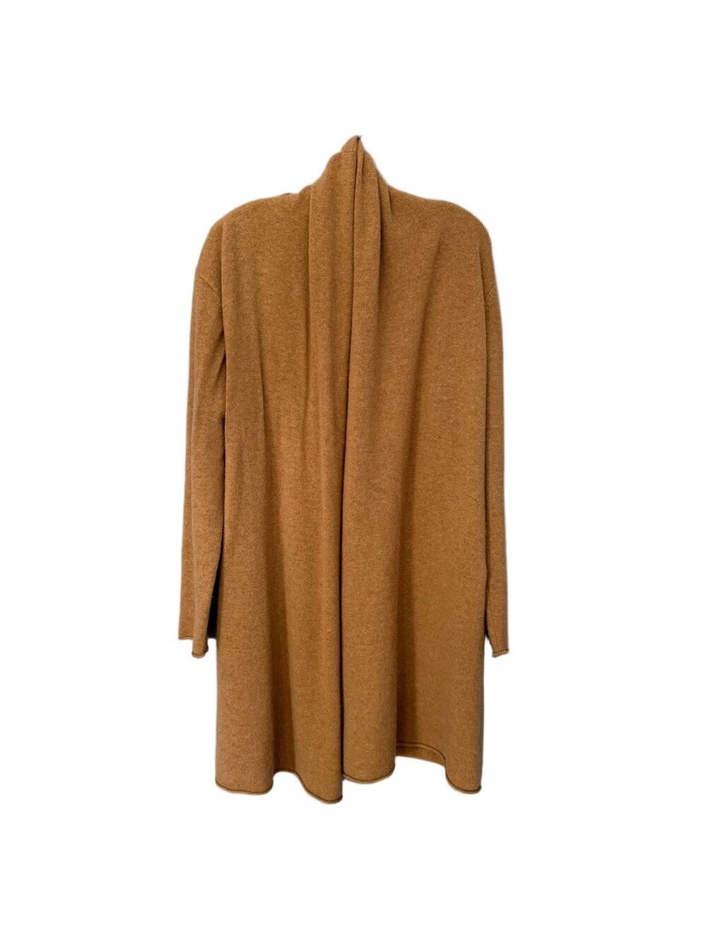 Claudia Nichole Camel Cashmere Open-Front Long Cardigan sz L